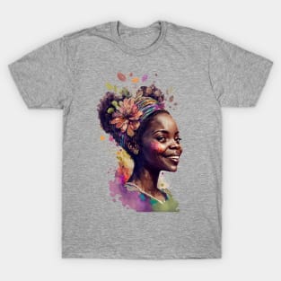 Watercolour print of a beautiful Black Queen T-Shirt